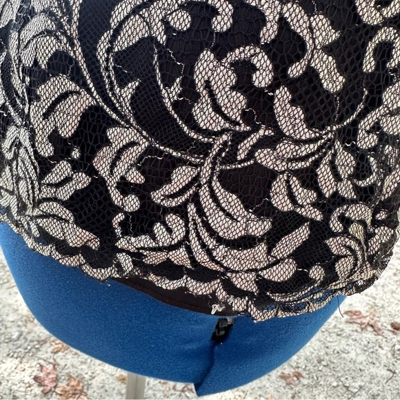 Y2K LOFT Square Neck Black Floral Mesh Velvet Camisole Top Women’s Size 12 - Picture 14 of 15